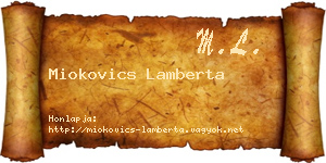 Miokovics Lamberta névjegykártya